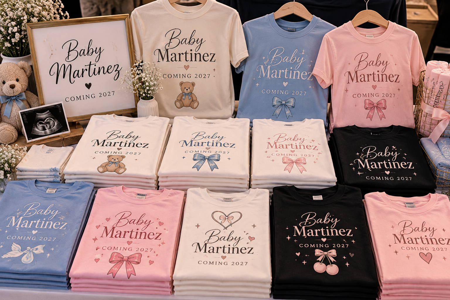 Baby shower custom apparel