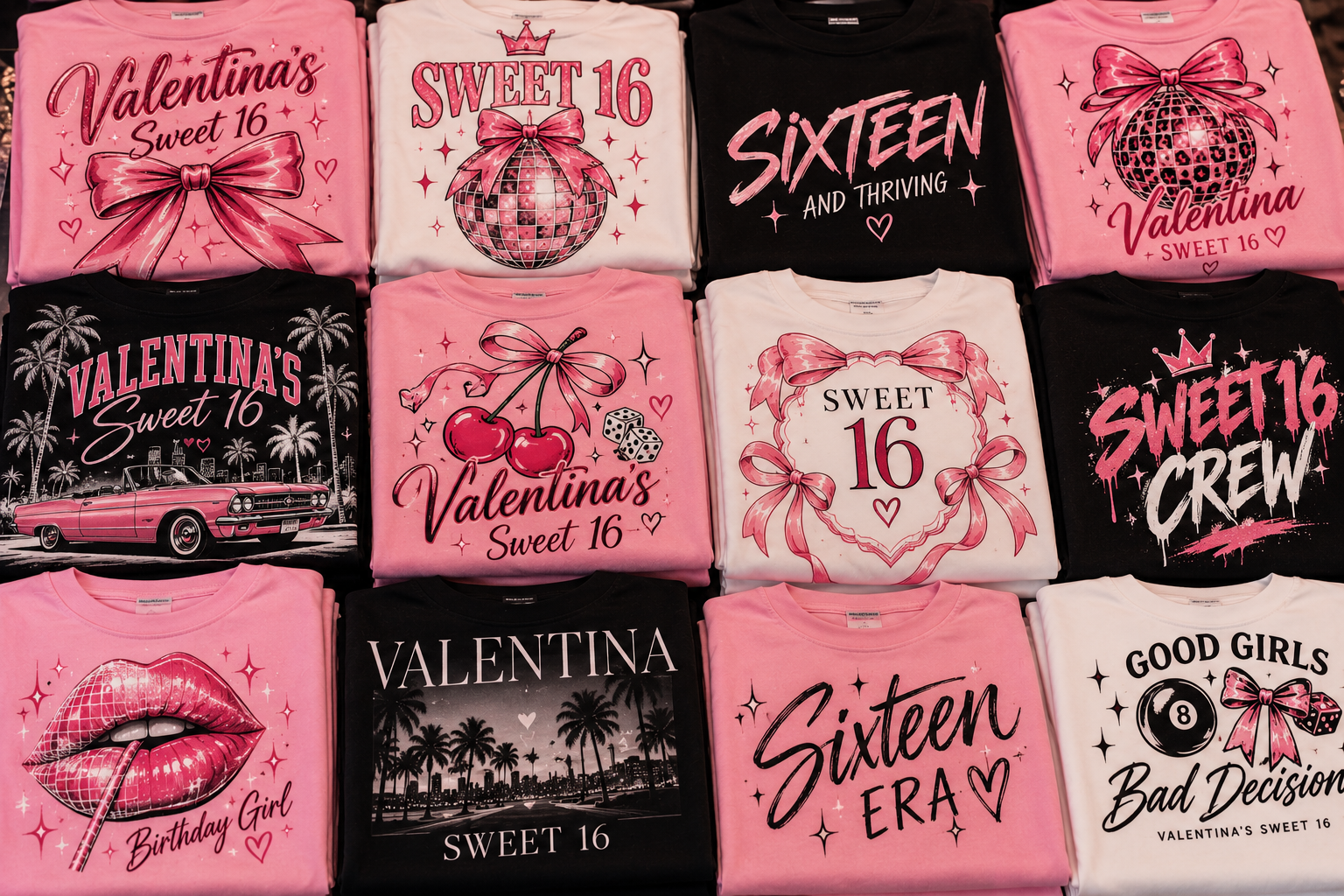 Sweet 16 custom apparel